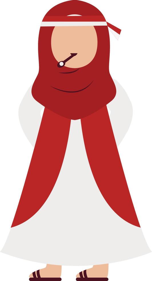 Girl Hijab Character on Indonesia Independence Day. Traditional Game. vector