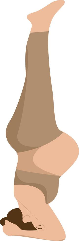 Pregnant Mother Yoga Pose Illustration on White Background vector