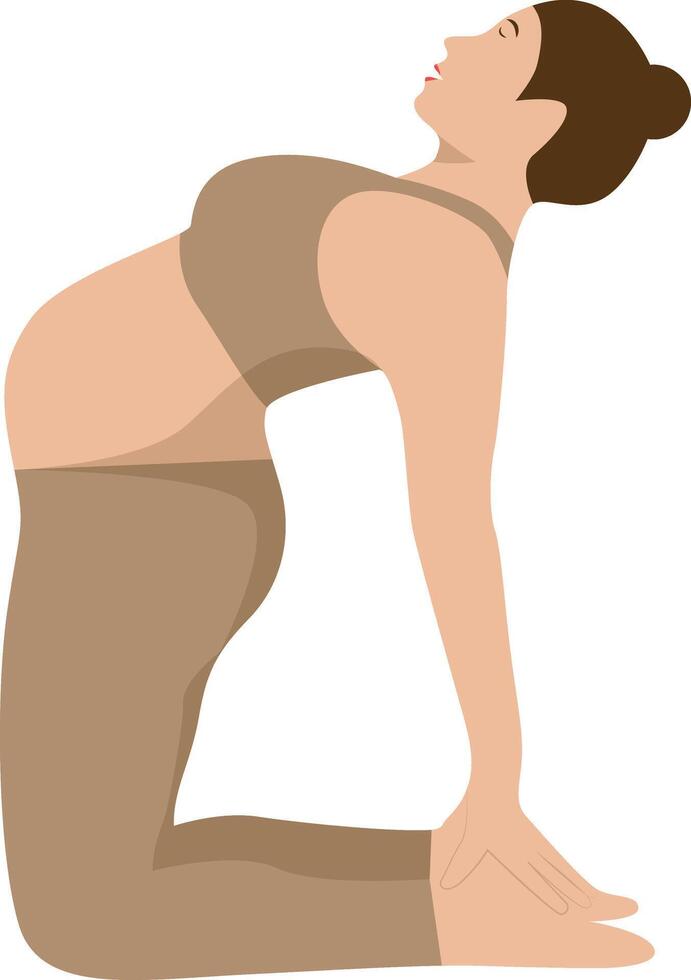 Pregnant Mother Yoga Pose Illustration with Flat Design vector