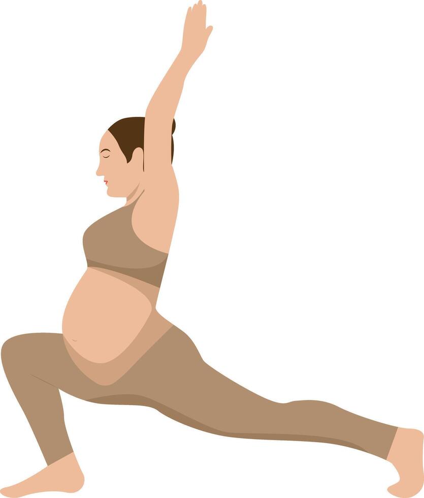 Pregnant Mother Yoga Pose Illustration with Cartoon Design vector
