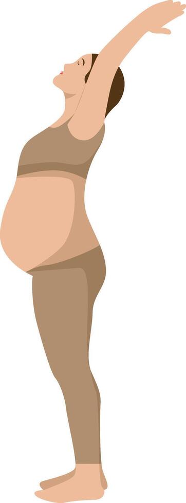 Pregnant Mother Yoga Pose Illustration with Cartoon Design. vector