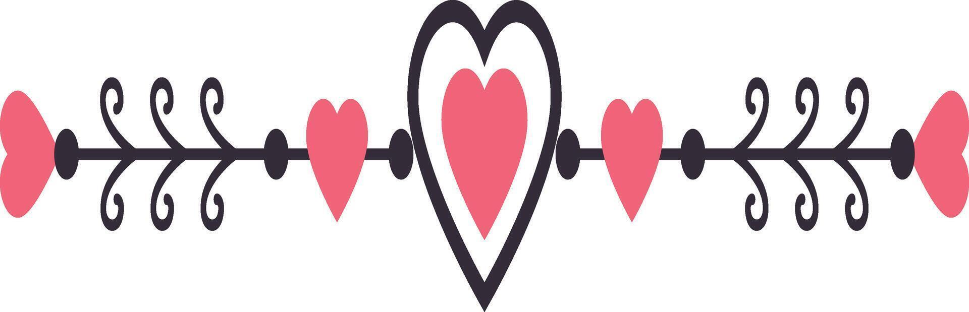 Valentine's Day Divider Element with Flat Design vector