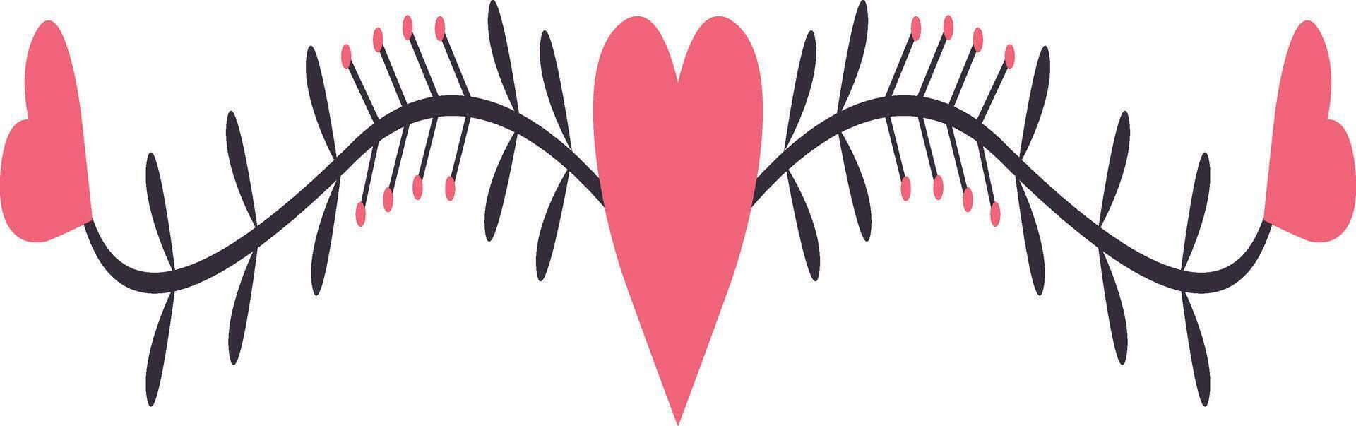 Valentine's Day Divider Element in Flat Design. vector
