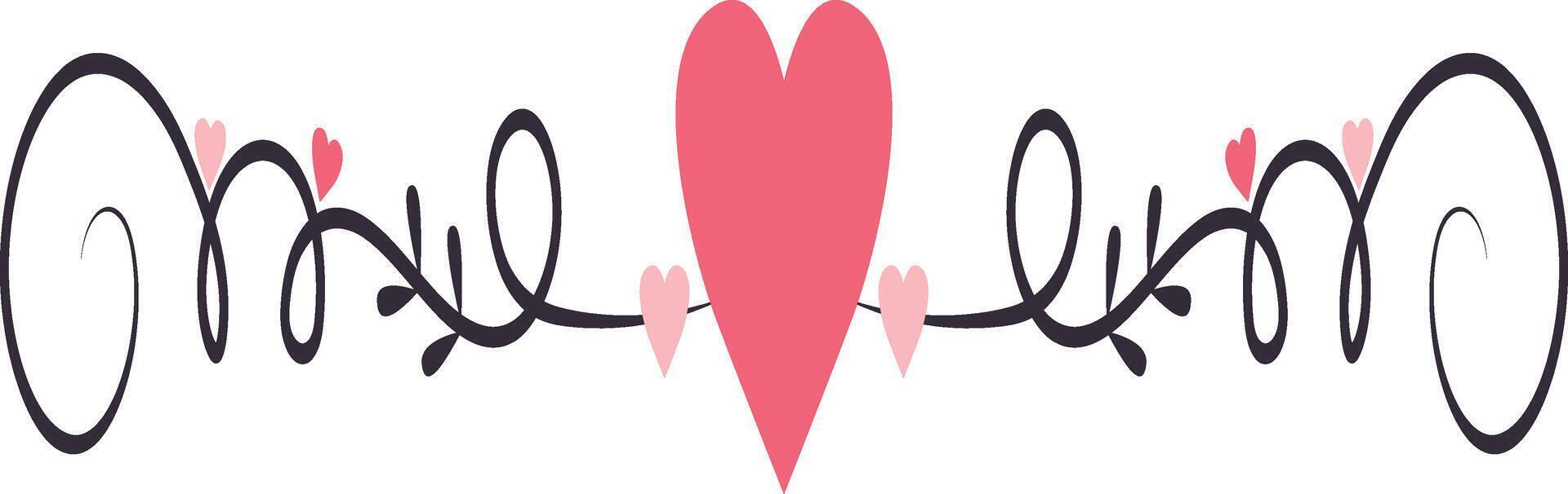 Valentine's Day Divider Element with Simple Design vector