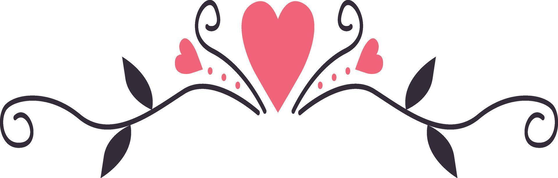 Valentine's Day Divider Element with Flat Design. vector