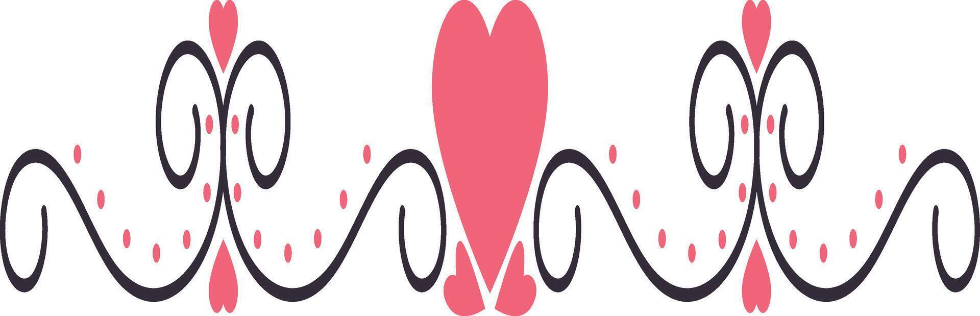Valentine's Day Divider Element with Simple Design. vector