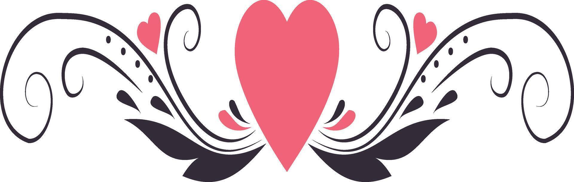 Valentine's Day Divider Element in Simple Design vector
