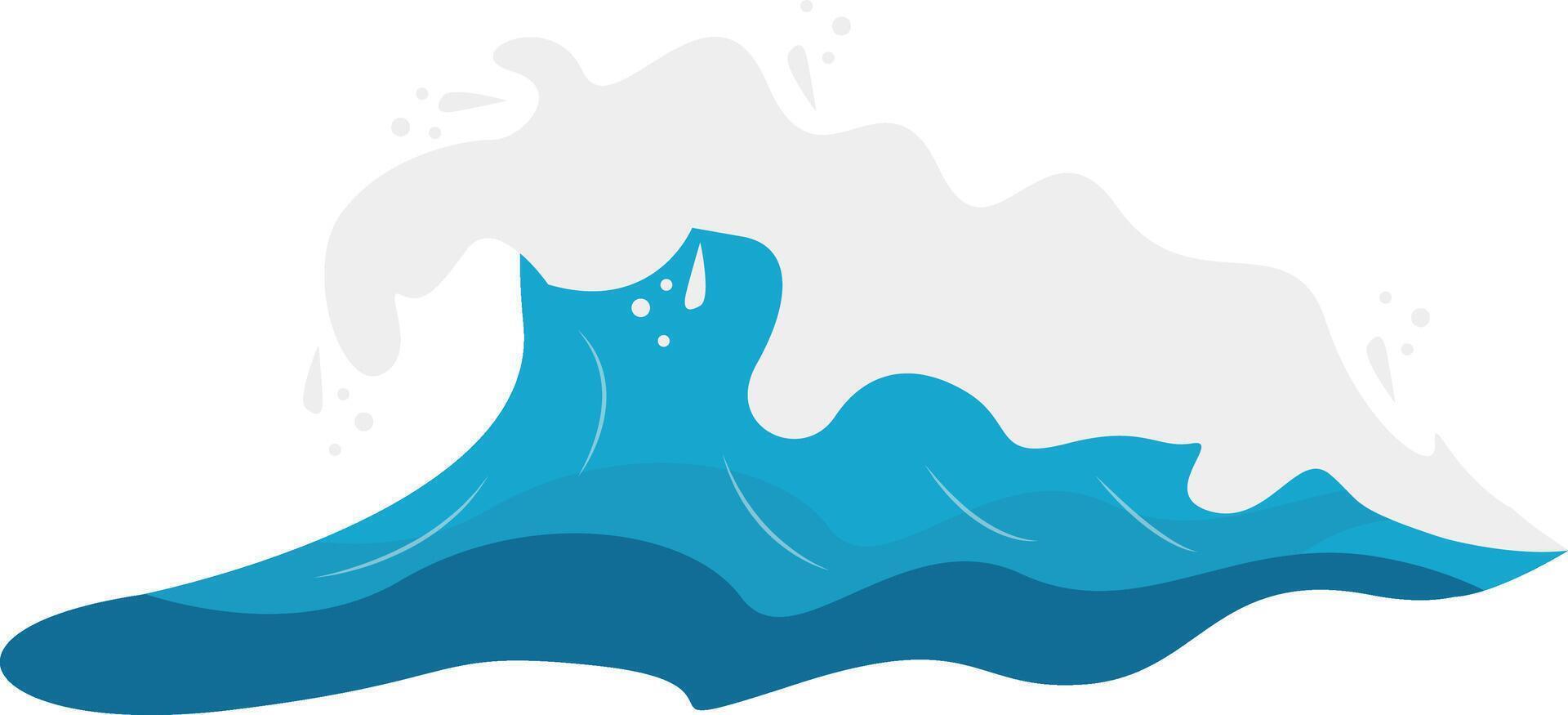 Blue Ocean Waves Illustration in Flat Design vector