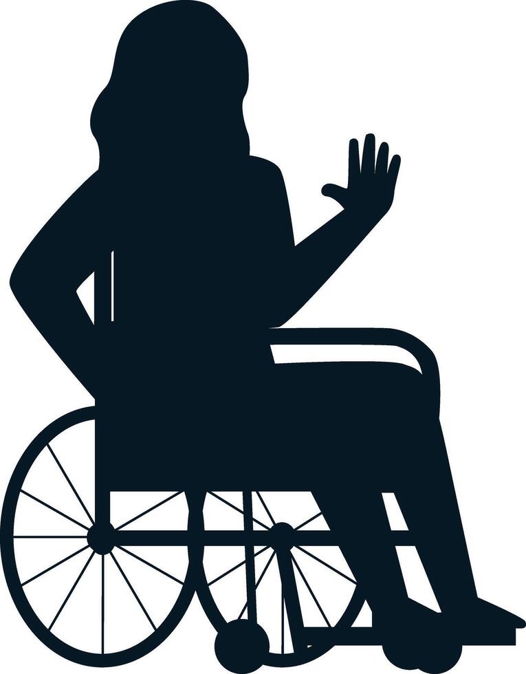 Silhouette of Woman in Wheelchair, Illustration with Simple Design, vector
