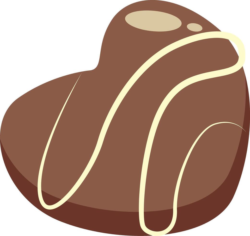 Illustration of Chocolate Dessert in Cute Cartoon Design. vector