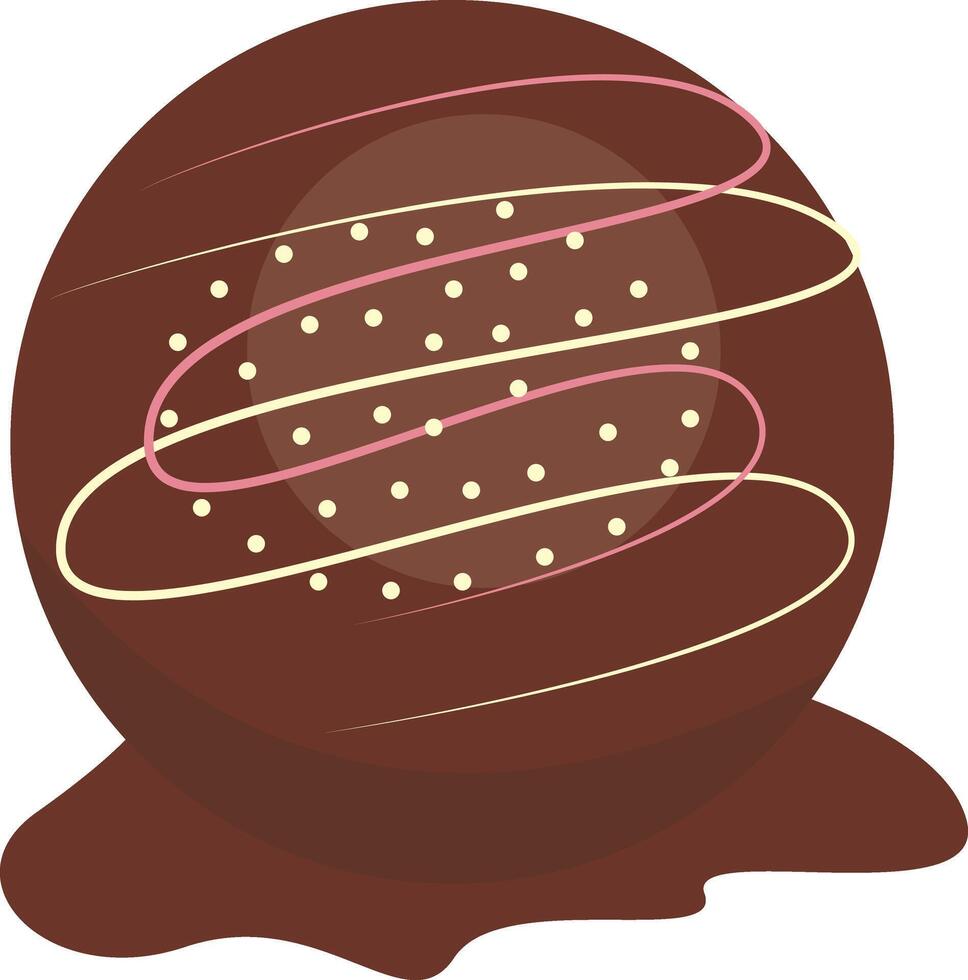 Illustration of Chocolate Dessert. with Cute Cartoon Design, vector