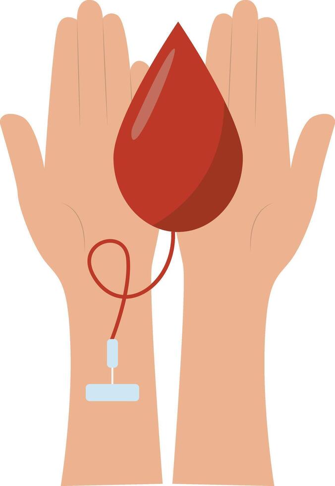 Blood Donation Icon in Cartoon Design. vector