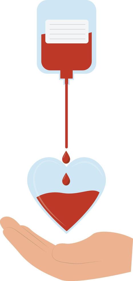 Blood Donation Icon with Cartoon Design. Isolated on White Background. vector