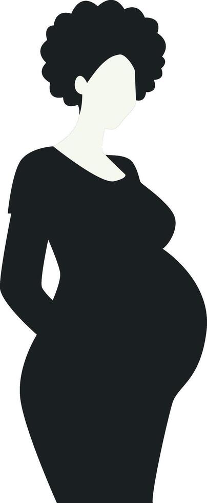 Pregnant Girl Silhouette. Isolated on White Background. vector