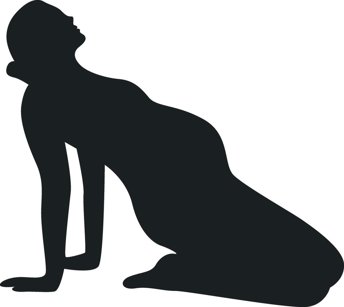 Pregnant Girl Silhouette, Isolated on White Background vector