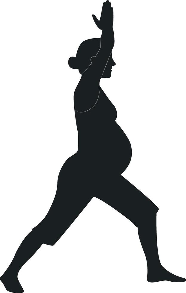 Pregnant Girl Silhouette in Simple Design. vector
