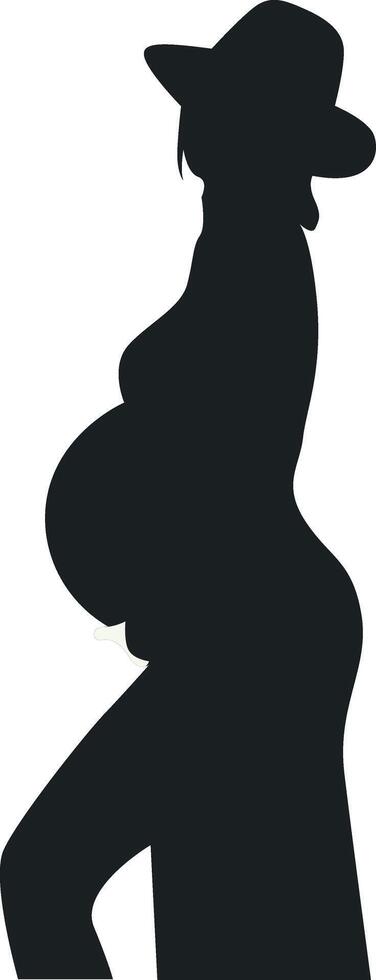 Pregnant Girl Silhouette in Simple Design vector