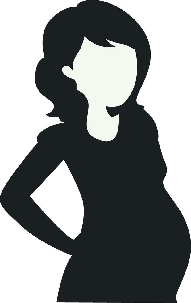 Pregnant Girl Silhouette with Simple Shape vector