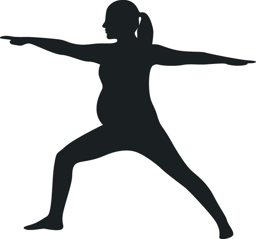 Pregnant Girl Silhouette with Simple Shape. Isolated on White Background vector