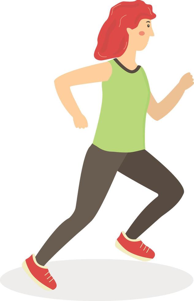 Woman Running Character. vector