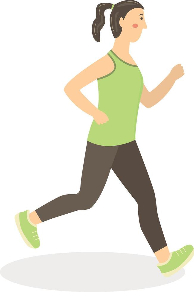 Woman Running Character Isolated on White Background vector