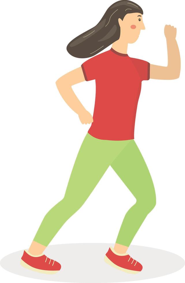 Woman Running Character in Flat Design vector