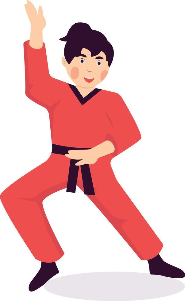 Cute Woman Karate Character vector