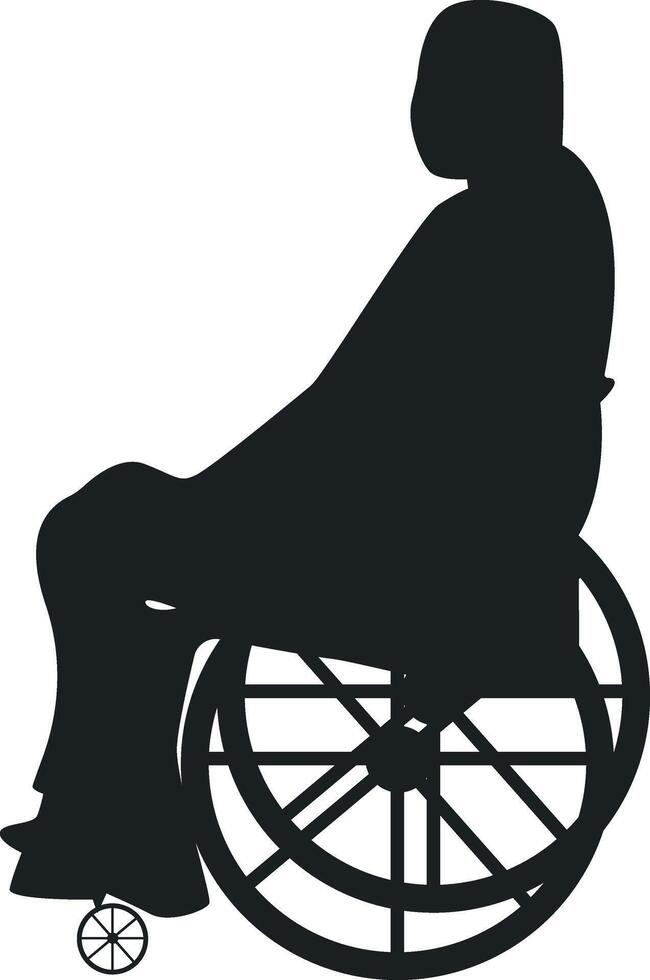 Silhouette of Disabled Man in a Wheelchair vector
