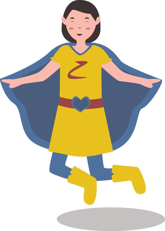 Girl Superhero Character. vector