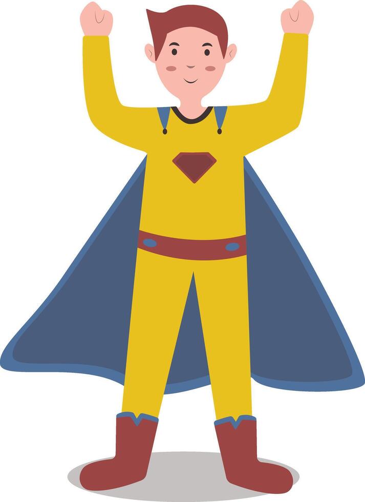 Boy Superhero Character Isolated on White Background. vector