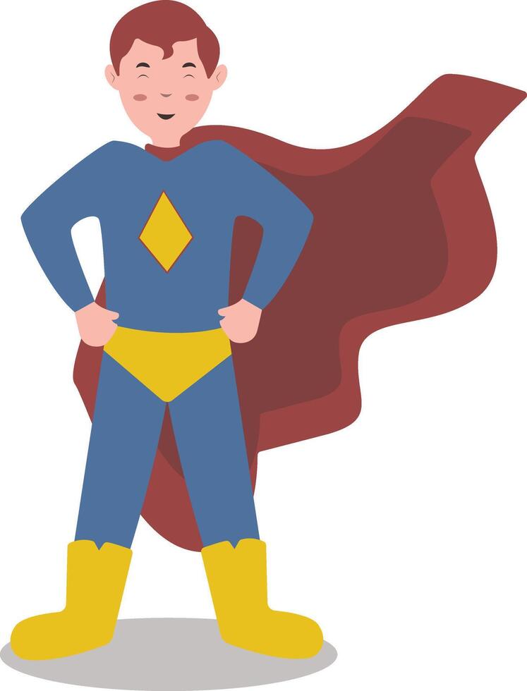 Boy Superhero Character Isolated on White Background vector