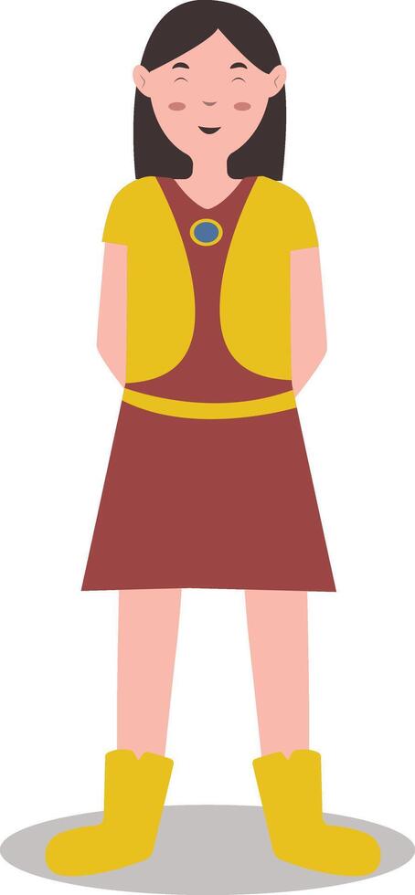 Girl Superhero Character Isolated on White Background vector