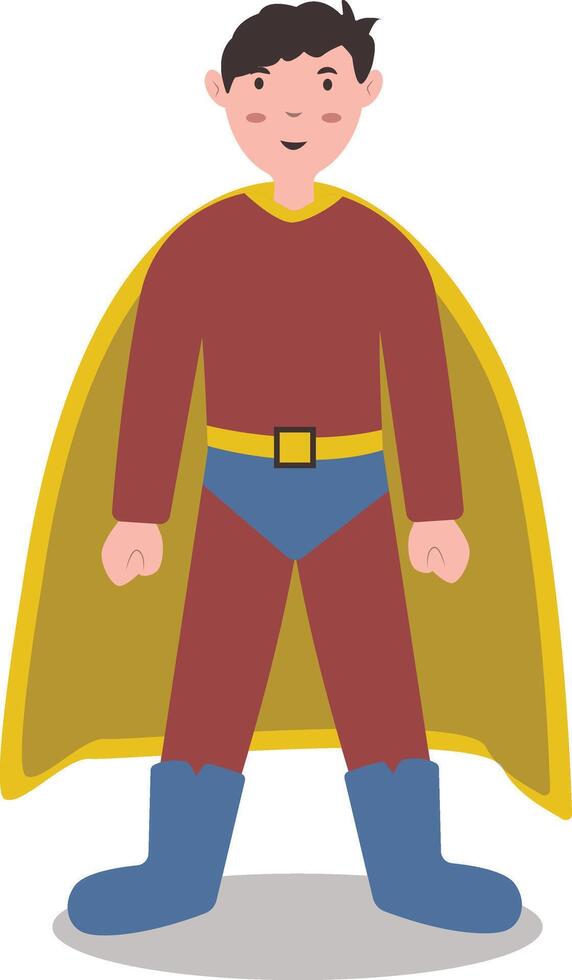 Boy Superhero Character. Isolated on White Background vector