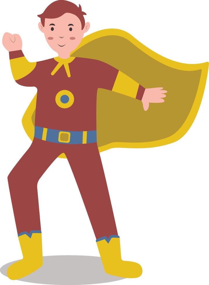 Boy Superhero Character. Isolated on White Background. vector