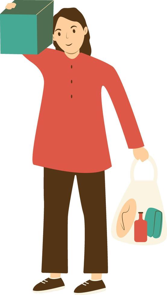 Illustration of Woman Volunteers. Isolated on White Background vector