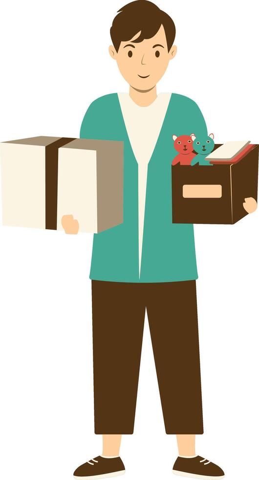 Illustration of Male Volunteers. Character in Cartoon Design vector
