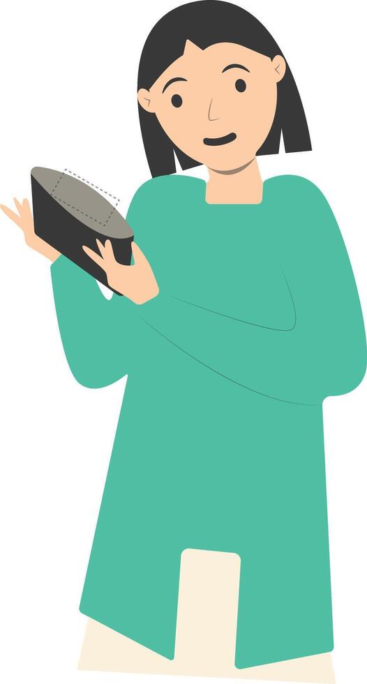 Puzzled Woman Carrying Empty Wallet vector