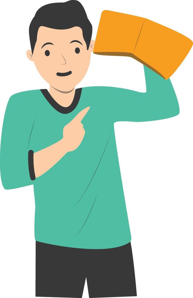 Puzzled Man Carrying Empty Wallet in Flat Design vector