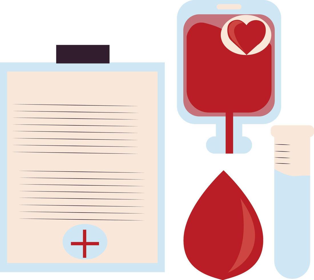 Blood Donor Clipart with Cartoon Concept. Isolated on White Background. vector