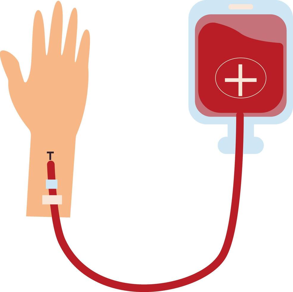 Blood Donor Clipart with Cartoon Concept, Isolated on White Background. vector
