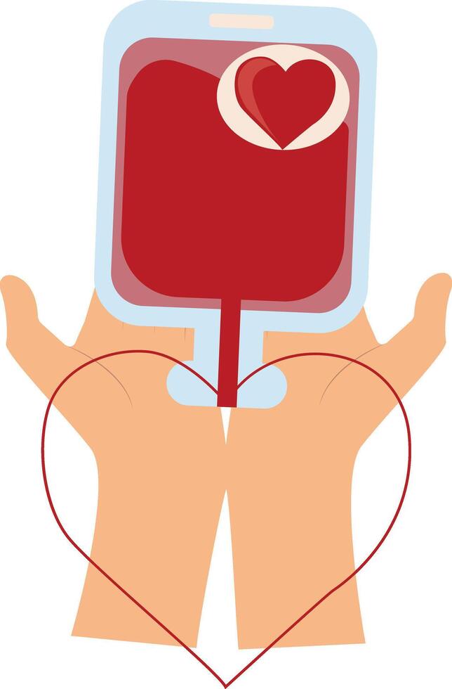 Blood Donor Clipart in Cartoon Design. Isolated on White Background. vector