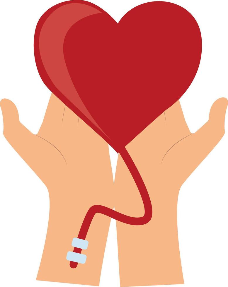 Blood Donor Clipart with Cartoon Design. Isolated on White Background. vector
