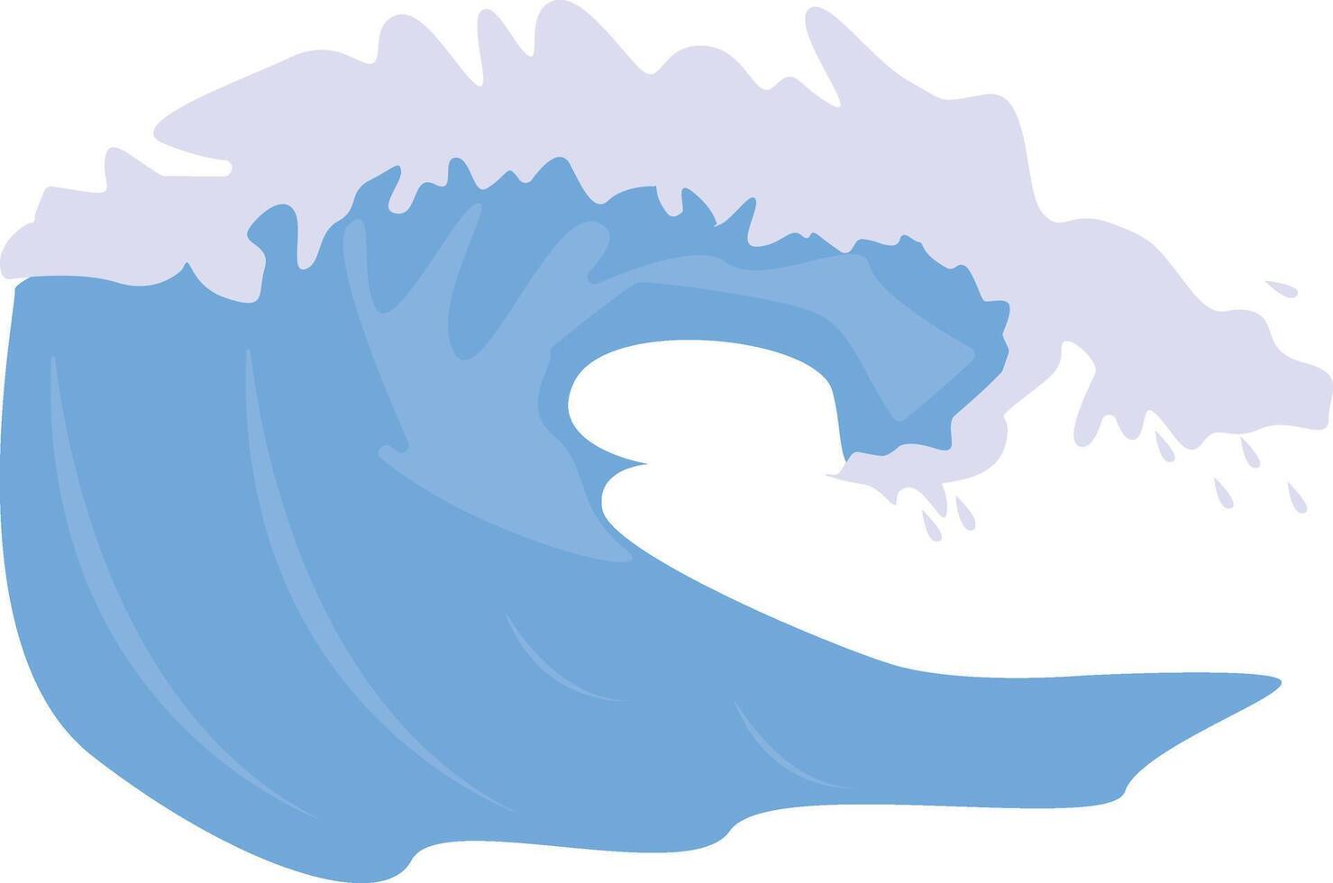 Sea Waves Cartoon Icon on White Background vector