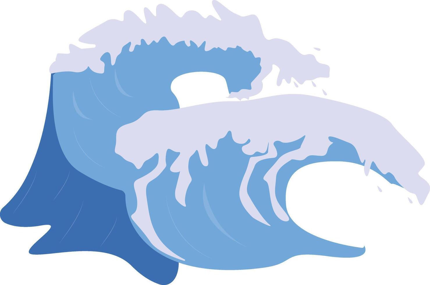 Sea Waves Cartoon Icon Isolated on White Background vector