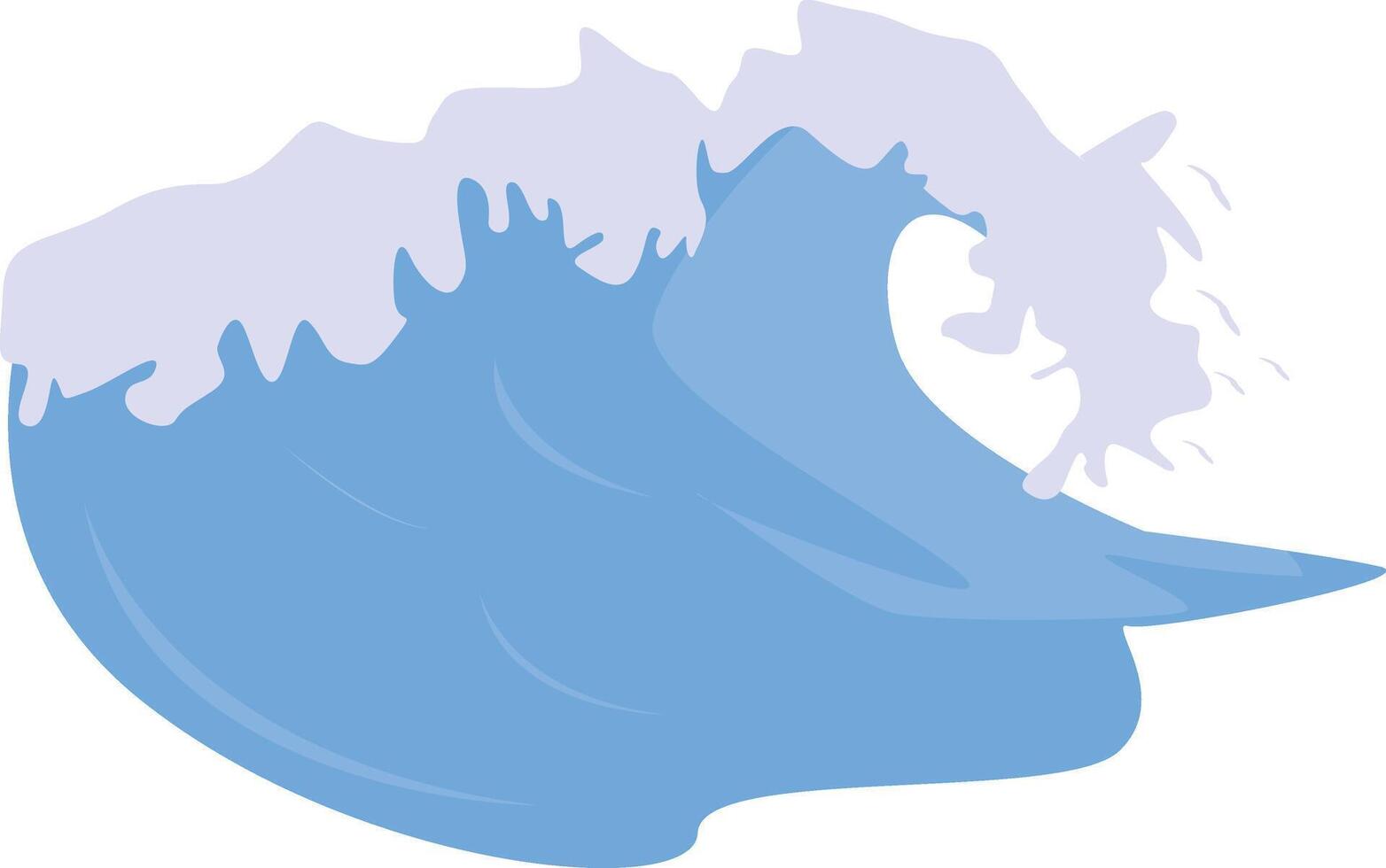 Sea Waves Cartoon Icon. Isolated on White Background vector