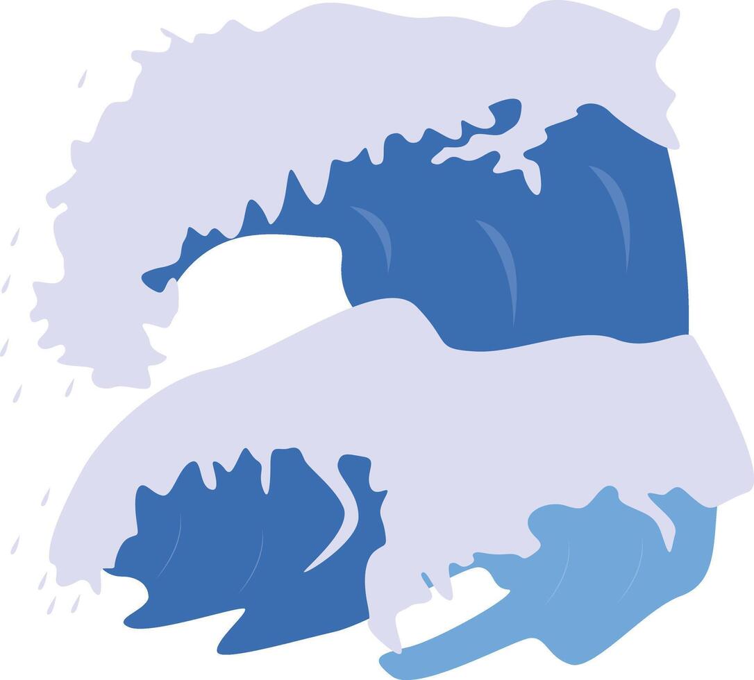 Sea Waves Cartoon Icon, Isolated on White Background. vector