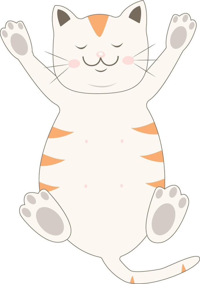 Cute Fat Cat Character in Smile Expression vector