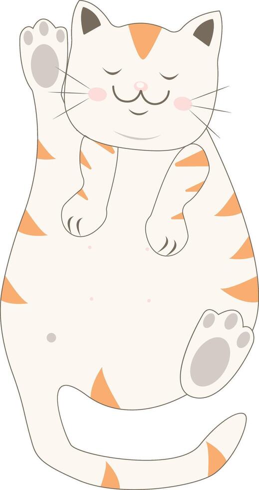 Cute Fat Cat Character Isolated on White Background vector
