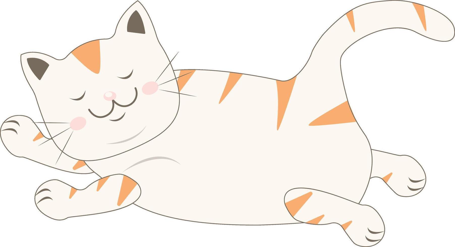 Cute Fat Cat Character. Isolated on White Background vector