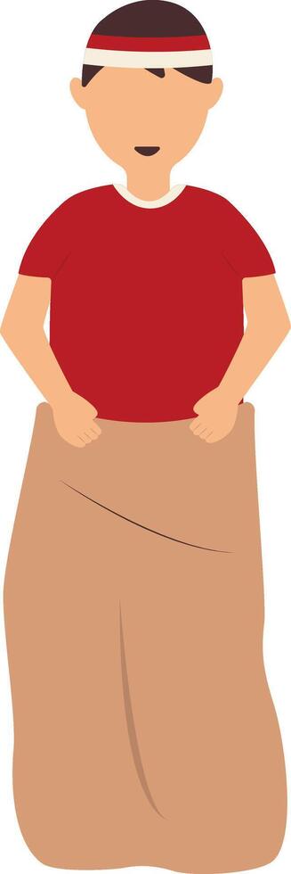 Illustration of People on Indonesian Independence Day. Male Play Traditional Games vector